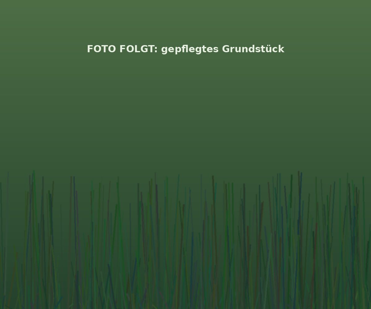 Gepflegtes Grundstück mit gemähtem Rasen